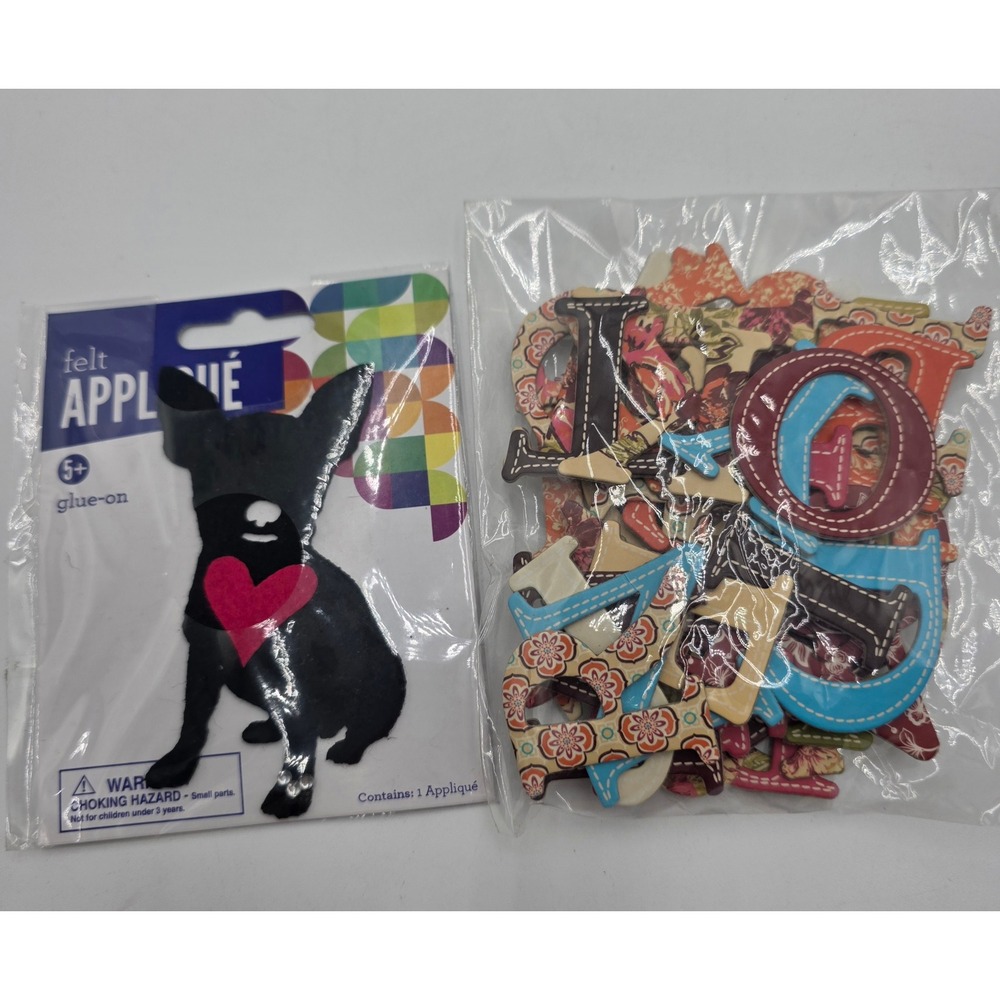 New Image Group Felt Chihuahua Applique & Michaels Chipboard Alphabet 52pc Set